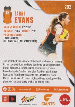 2024 Select AFL Footy Stars #202 Tarni Evans Back